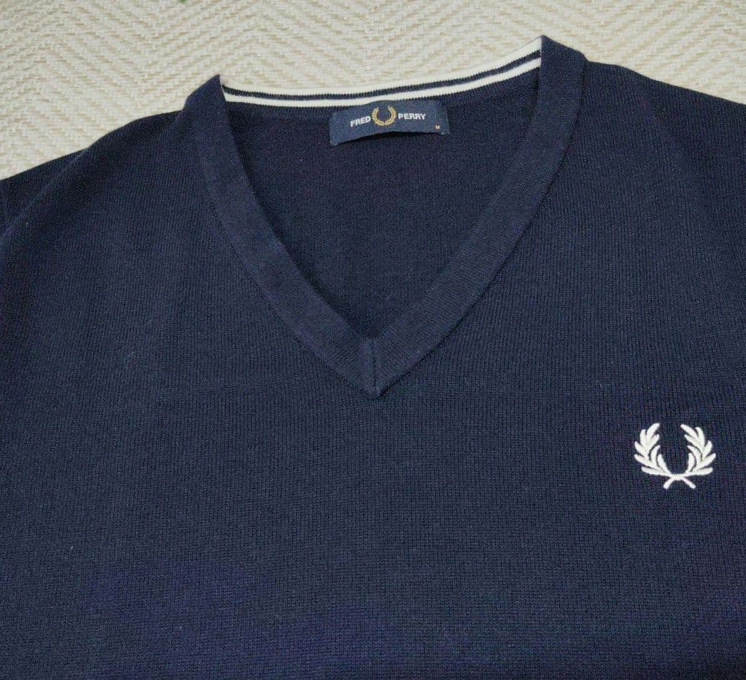 FRED PERRY フレッドペリー ベスト　М　メンズ　ウール&コットン