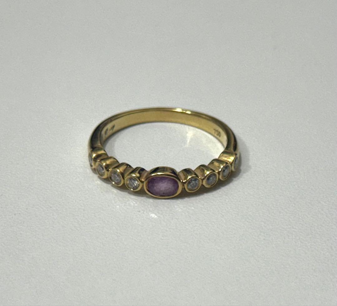 k18 750 石付き12号リング