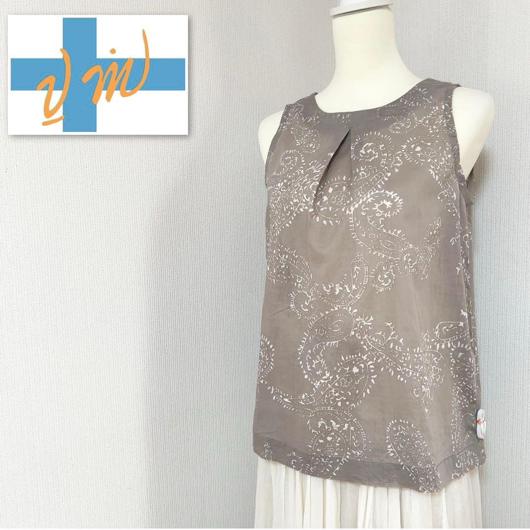 vm ヴーム　ノースリーブ　シャツ　ペイズリー柄