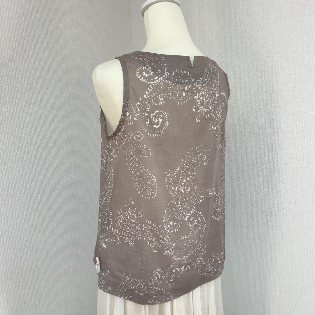 vm ヴーム　ノースリーブ　シャツ　ペイズリー柄