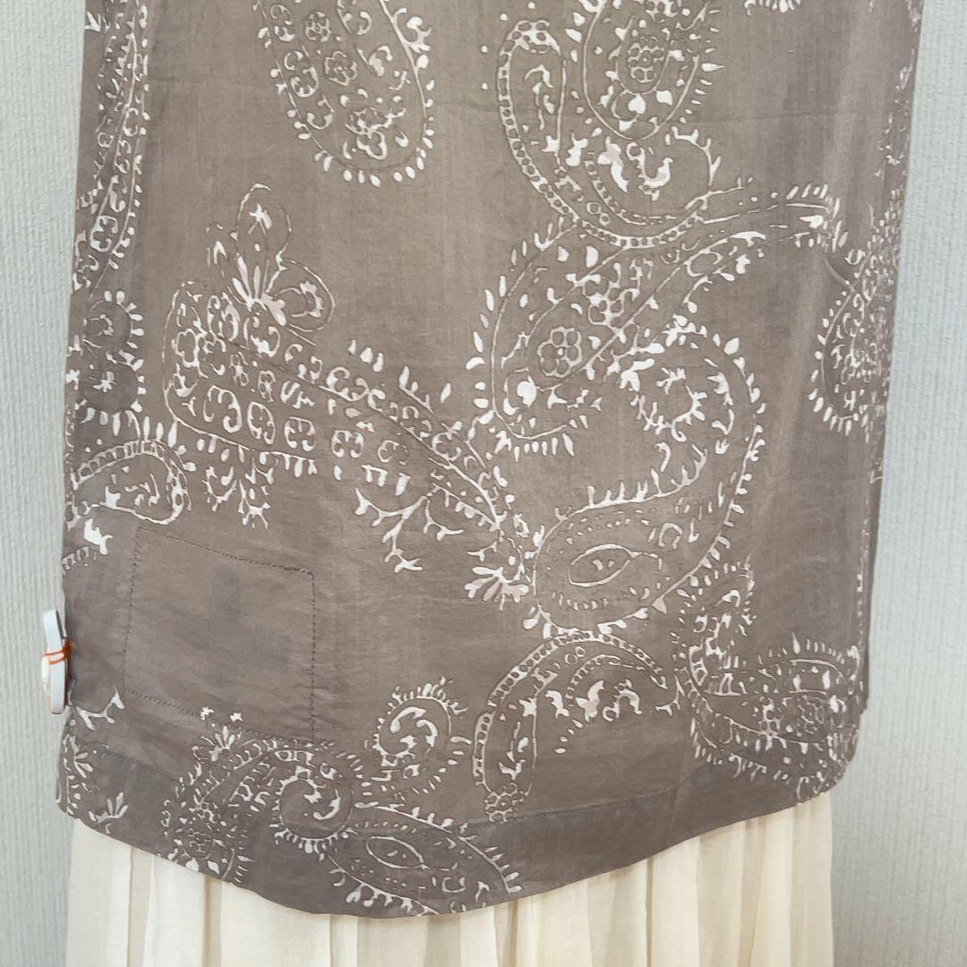 vm ヴーム　ノースリーブ　シャツ　ペイズリー柄