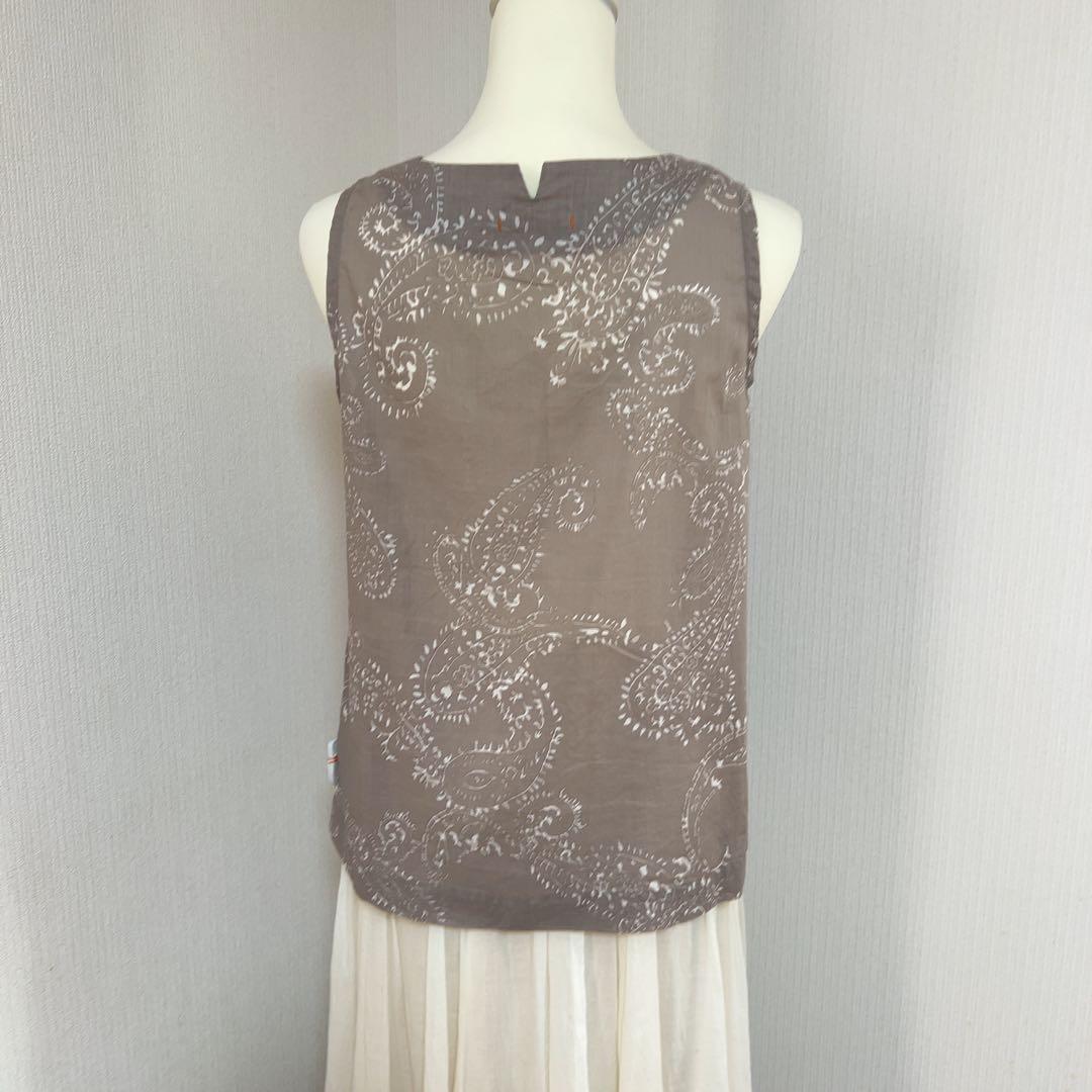 vm ヴーム　ノースリーブ　シャツ　ペイズリー柄