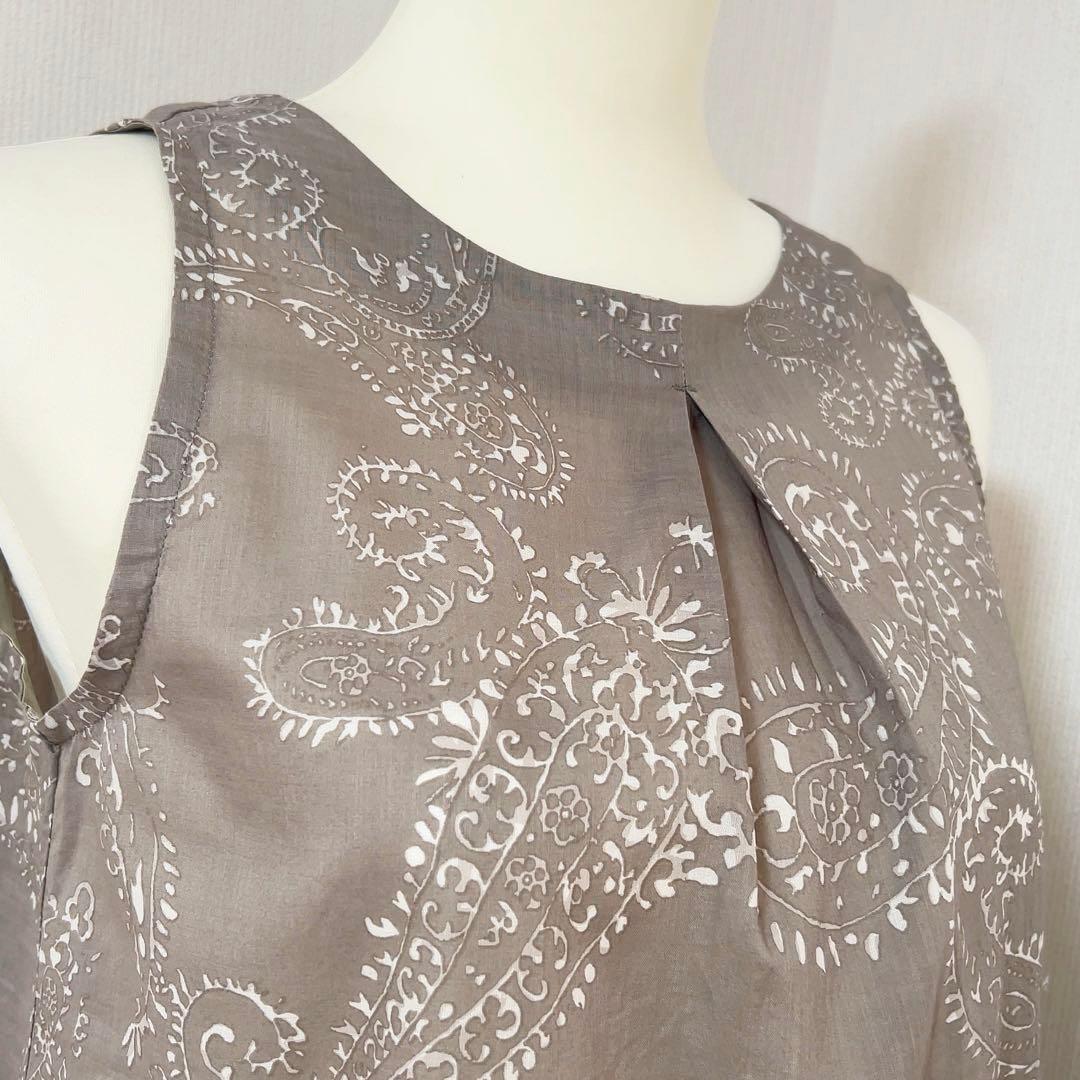 vm ヴーム　ノースリーブ　シャツ　ペイズリー柄