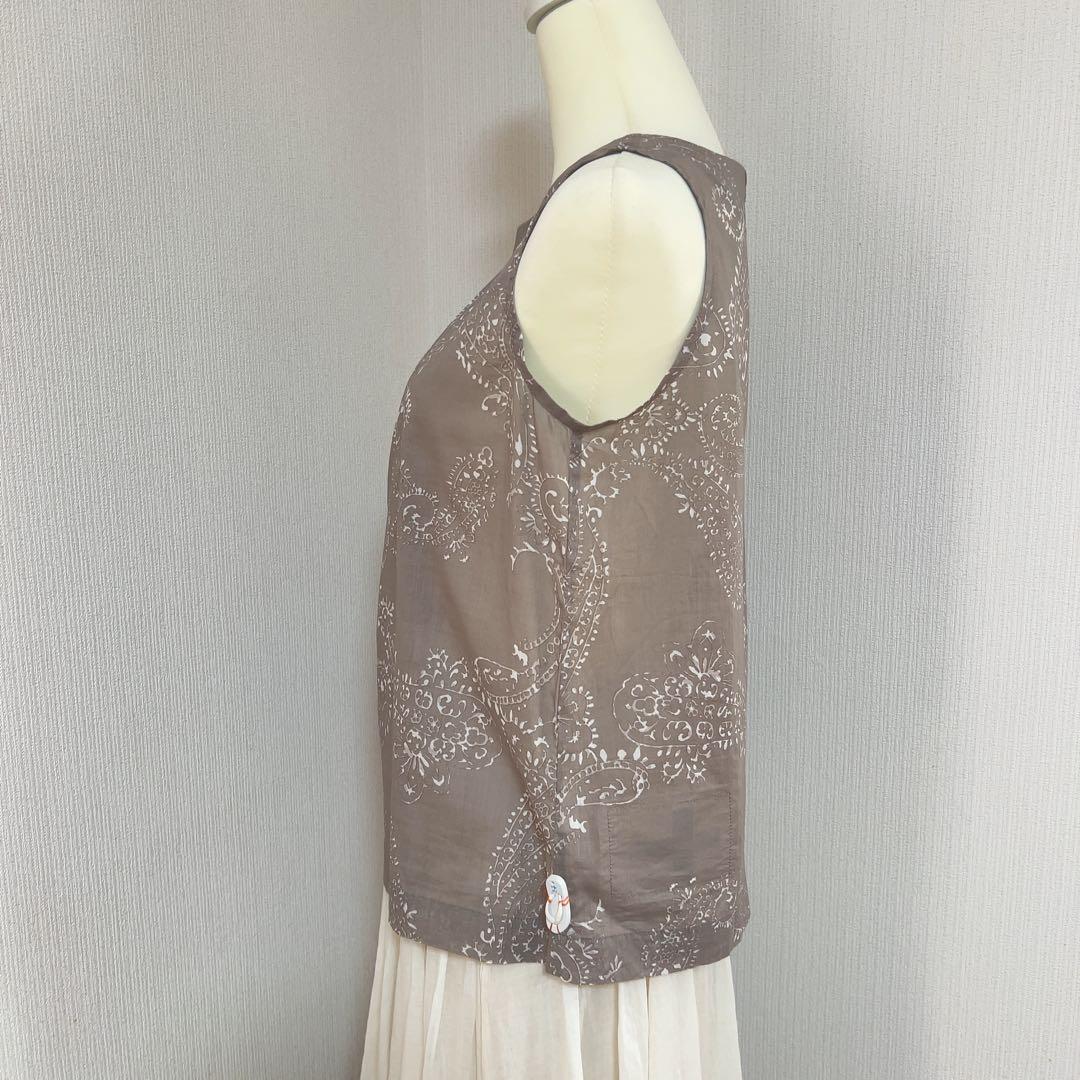 vm ヴーム　ノースリーブ　シャツ　ペイズリー柄