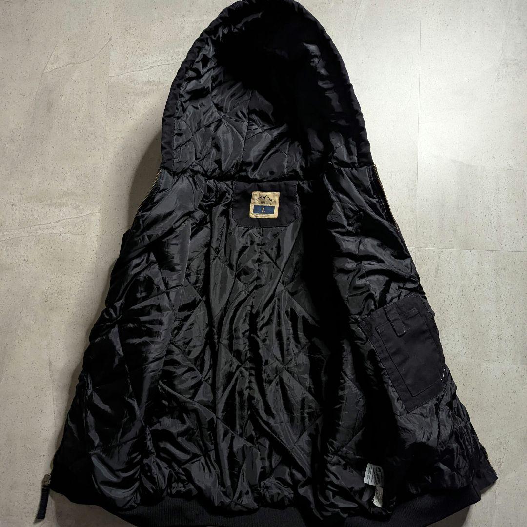 BLUE MOUNTAINフルジップダック地アクティブジャケット中綿ペンキ汚れ黒