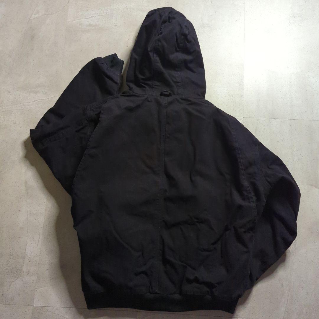 BLUE MOUNTAINフルジップダック地アクティブジャケット中綿ペンキ汚れ黒