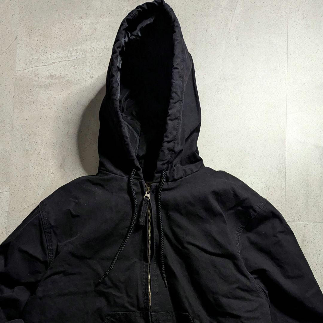 BLUE MOUNTAINフルジップダック地アクティブジャケット中綿ペンキ汚れ黒