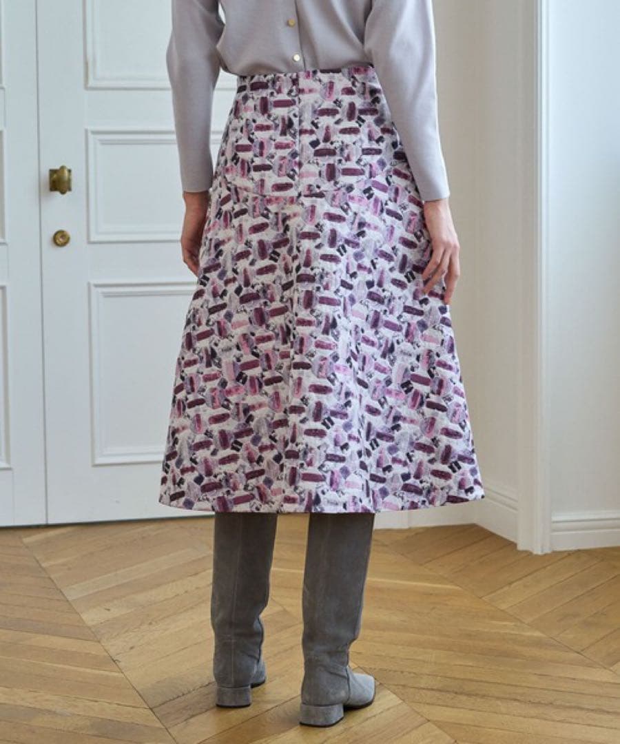 【美品】ANAYI オードトワレジャガード後ろ切り替えスカート 34