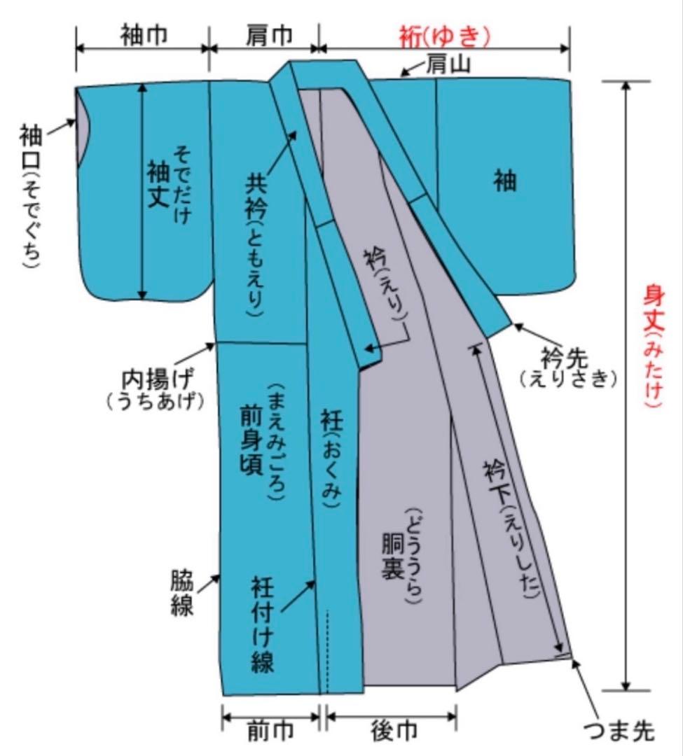 A5 高島屋扱い 笹に金駒刺繍の菊模様 白 金彩 正絹 袷 振袖 着物 K12