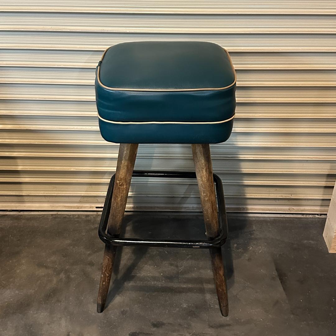 ヴィンテージ レトロ 木製脚ハイスツール バースツール 古家具 カウンターチェア