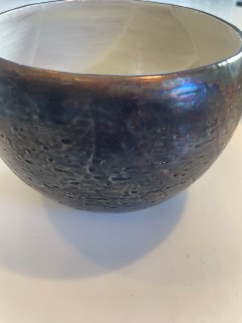 陶葊　陶あん　深鉢　銀彩　レア