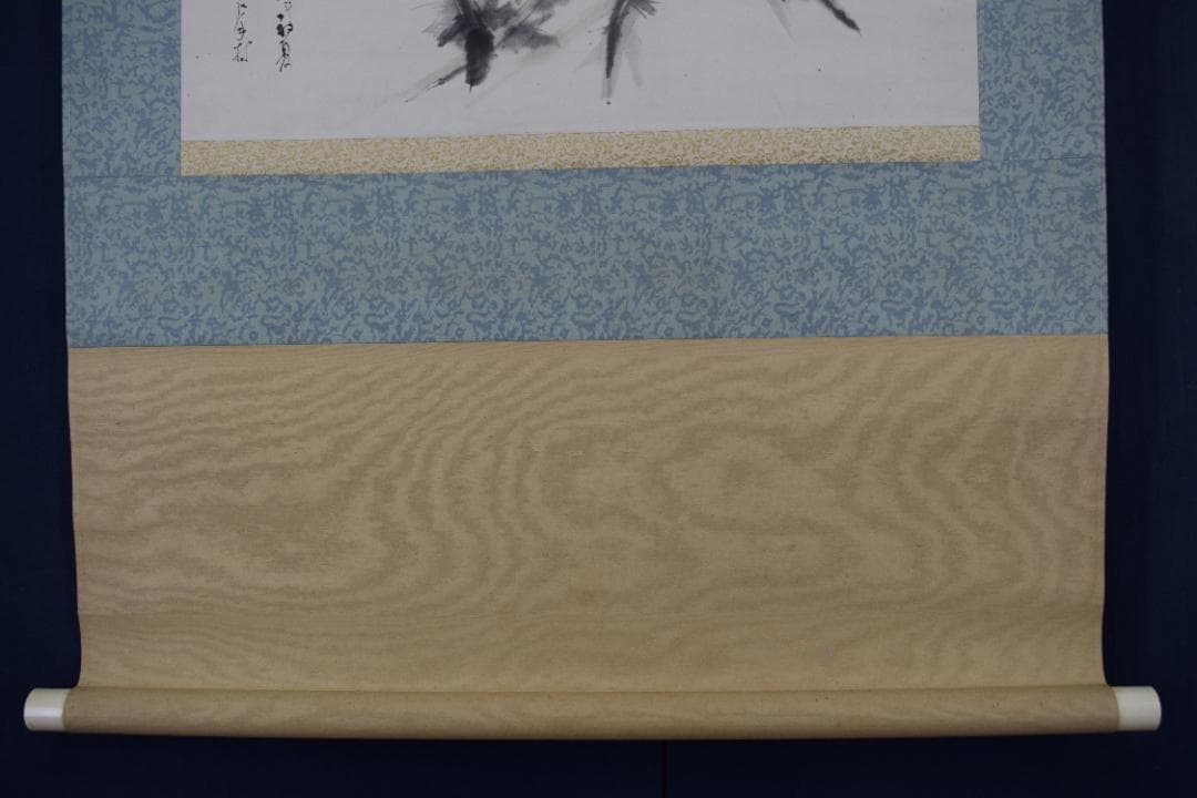 良雄/アザミ図/薊/横物/掛軸☆宝船☆Z-596