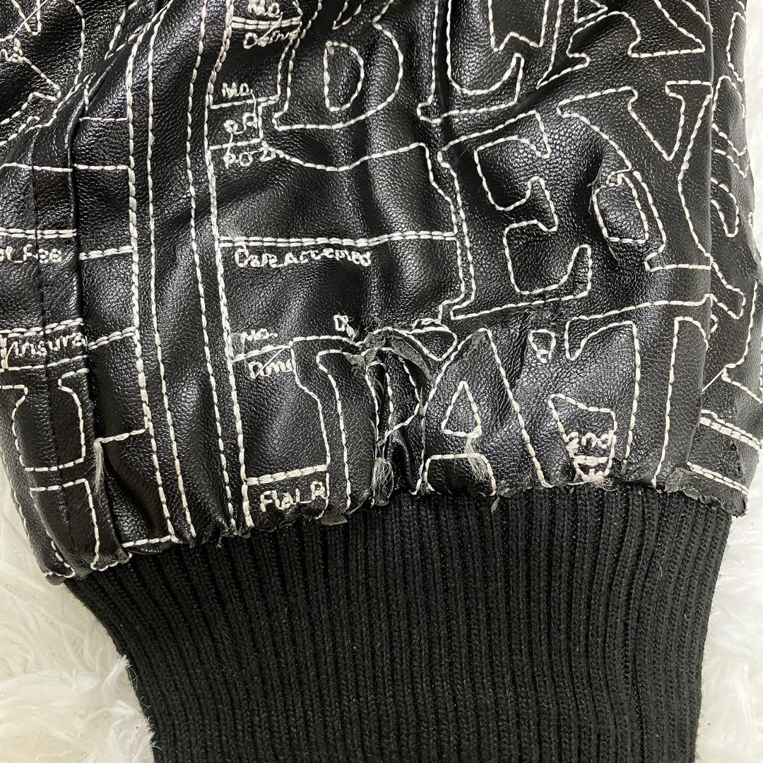 ブラックアイパッチ 総柄 刺繍　ジャケット ブルゾン　ジャンパー　ブラック　黒