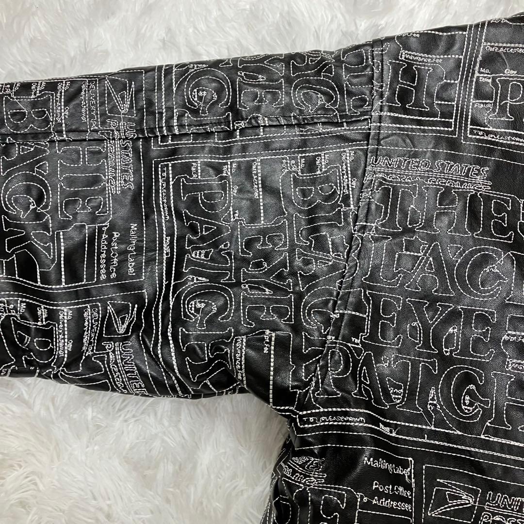 ブラックアイパッチ 総柄 刺繍　ジャケット ブルゾン　ジャンパー　ブラック　黒
