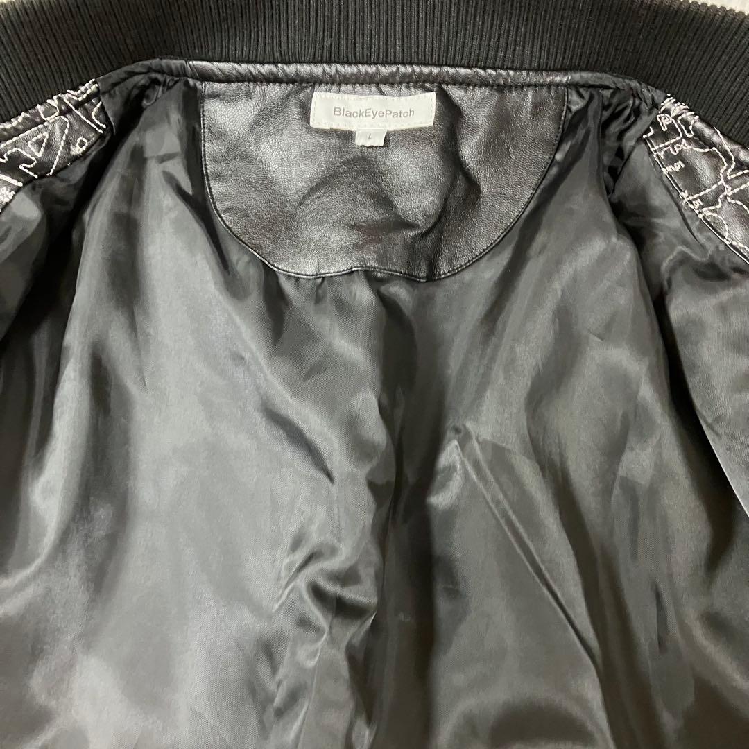 ブラックアイパッチ 総柄 刺繍　ジャケット ブルゾン　ジャンパー　ブラック　黒