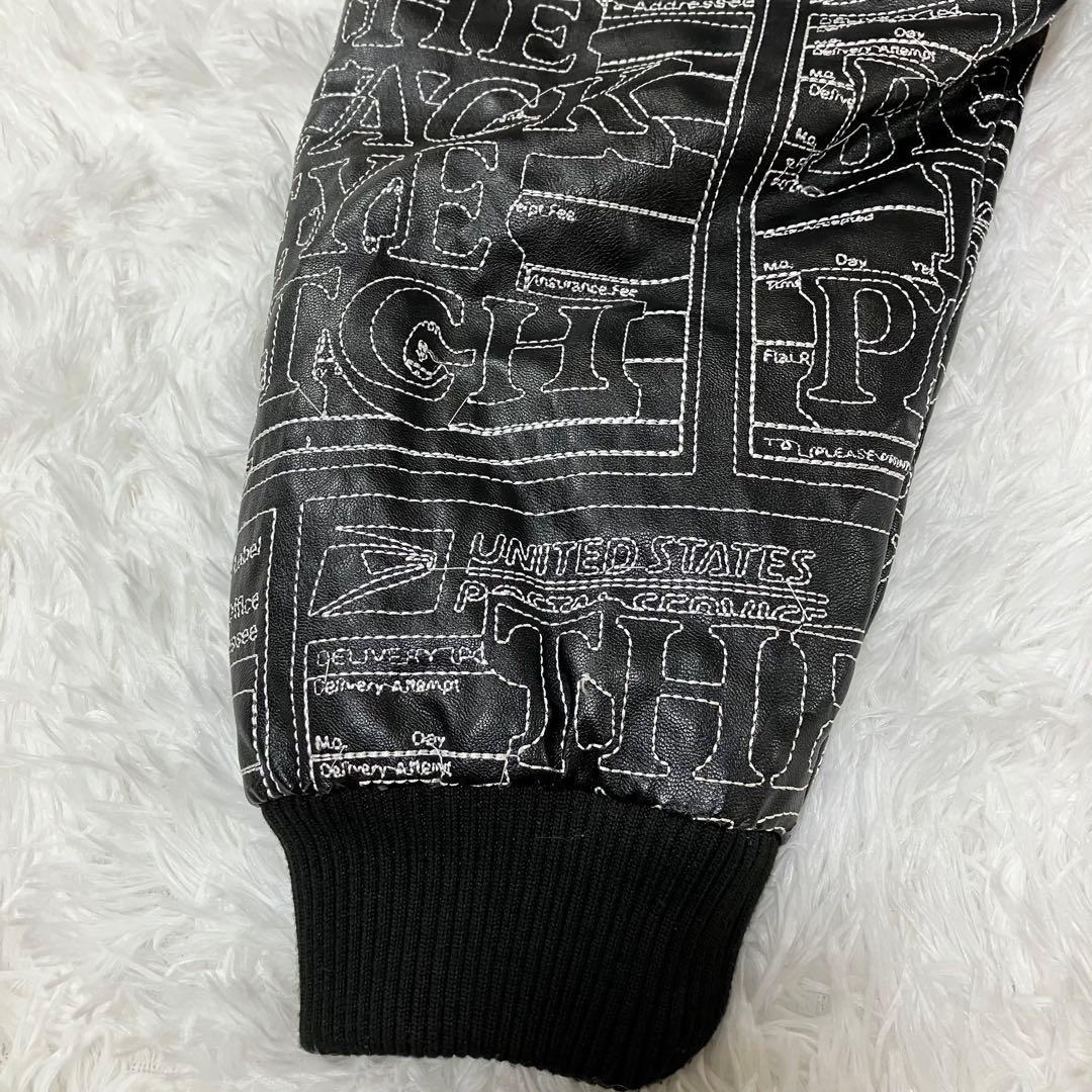 ブラックアイパッチ 総柄 刺繍　ジャケット ブルゾン　ジャンパー　ブラック　黒