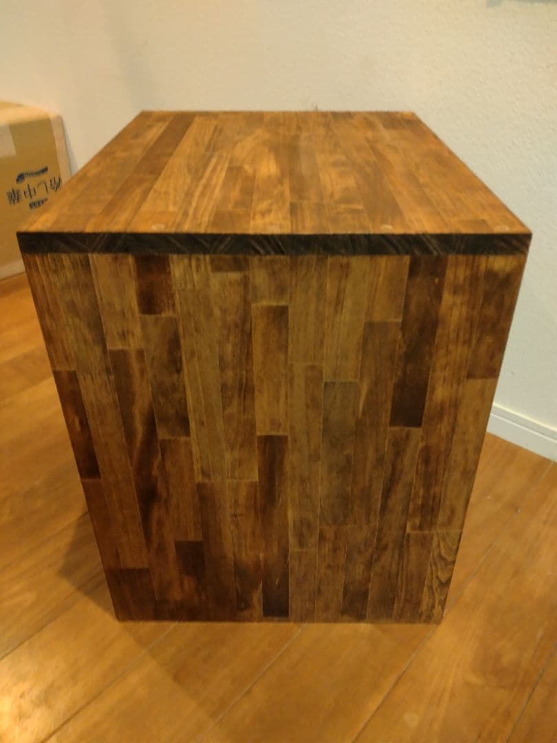 木製　ハンドメイド　オーダー　コの字　ワトコオイル　踏み台　サイドテーブル水槽台