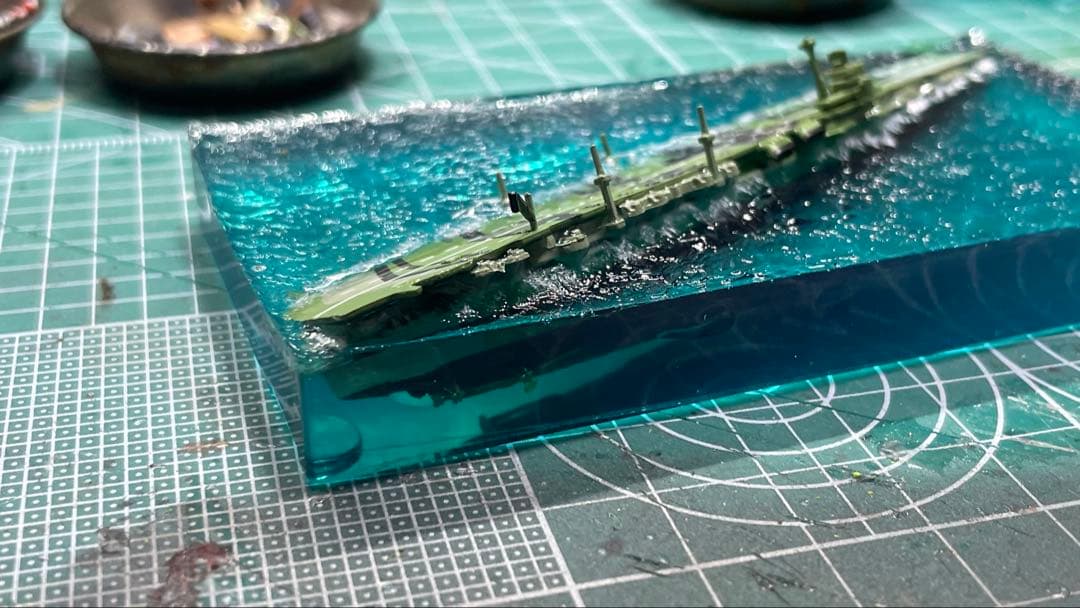 空母天城　1945 呉　ジオラマ 完成品　クリア　レジン