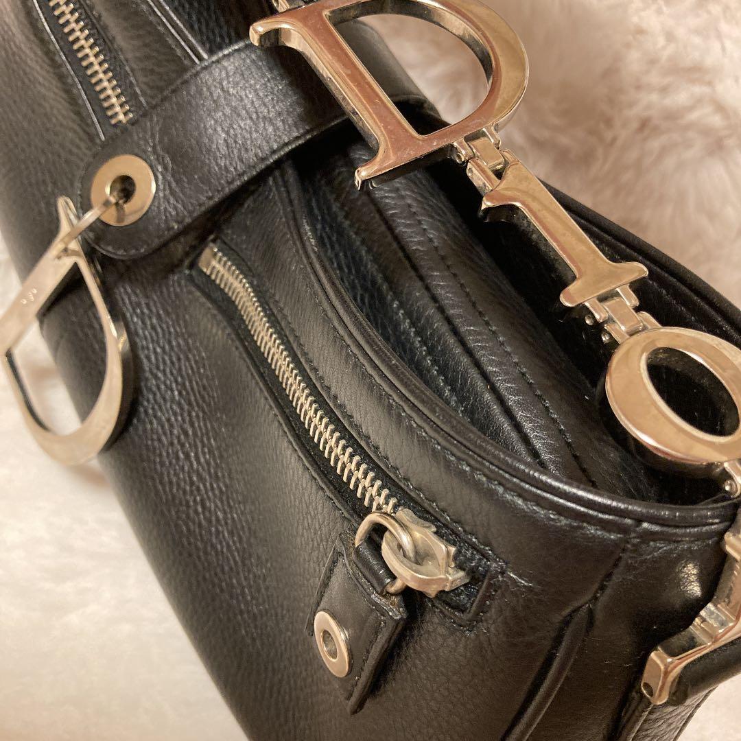 クリスチャン ディオール ロゴ　バック　黒　エルメス　プラダ　セリーヌ　本物