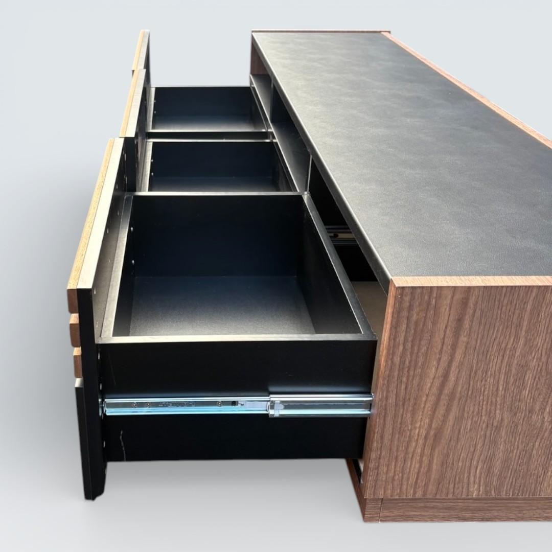 MKマエダ アコール テレビボード 150cm ウォールナット ルーバー モダン