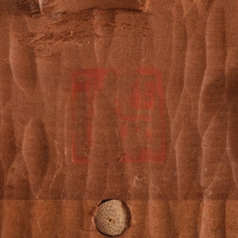 仏教美術　木彫　観音菩薩立像　仏像　置物　在銘　高さ約46cm　V　8764