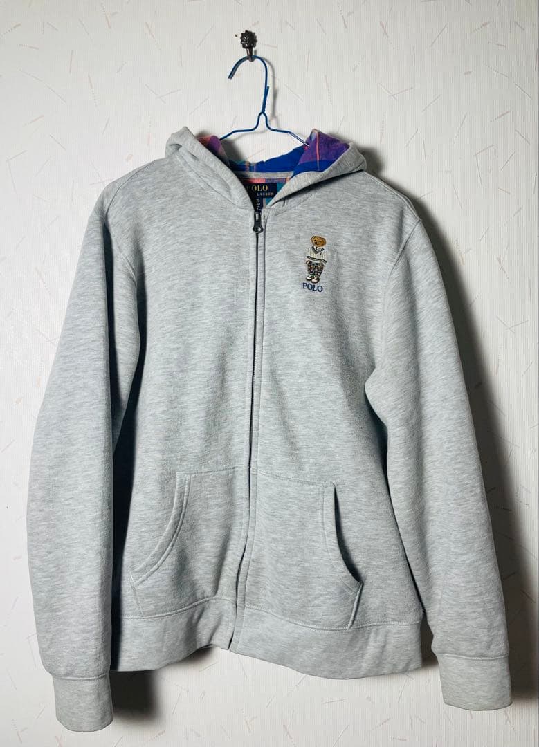 【本日中】ラルフローレン　ラルフ　パーカー　ベア　グレー　熊　刺繍