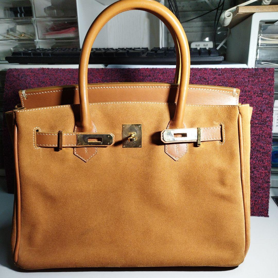 激レア　HIGH-CLASS キャメル スエード バッグ　現状販売　横幅30cm