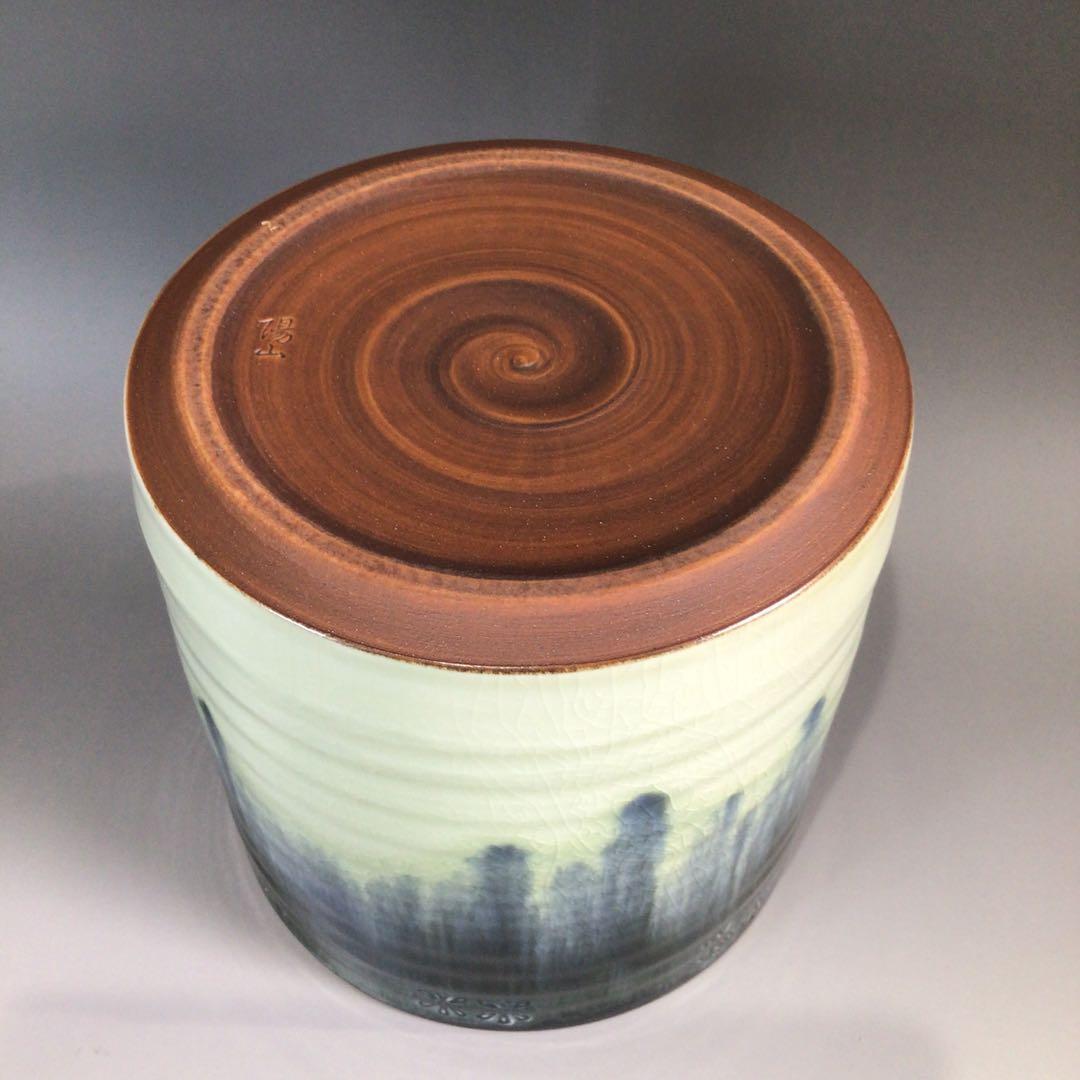 Ｐ６８７　水指　『加藤陽山造』『御深井』『一重口水指』　共箱　茶道具