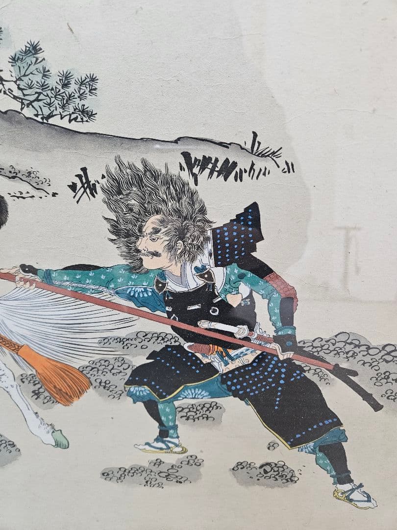 川中嶋激戦之図 浮世絵肉筆 錦絵 木額