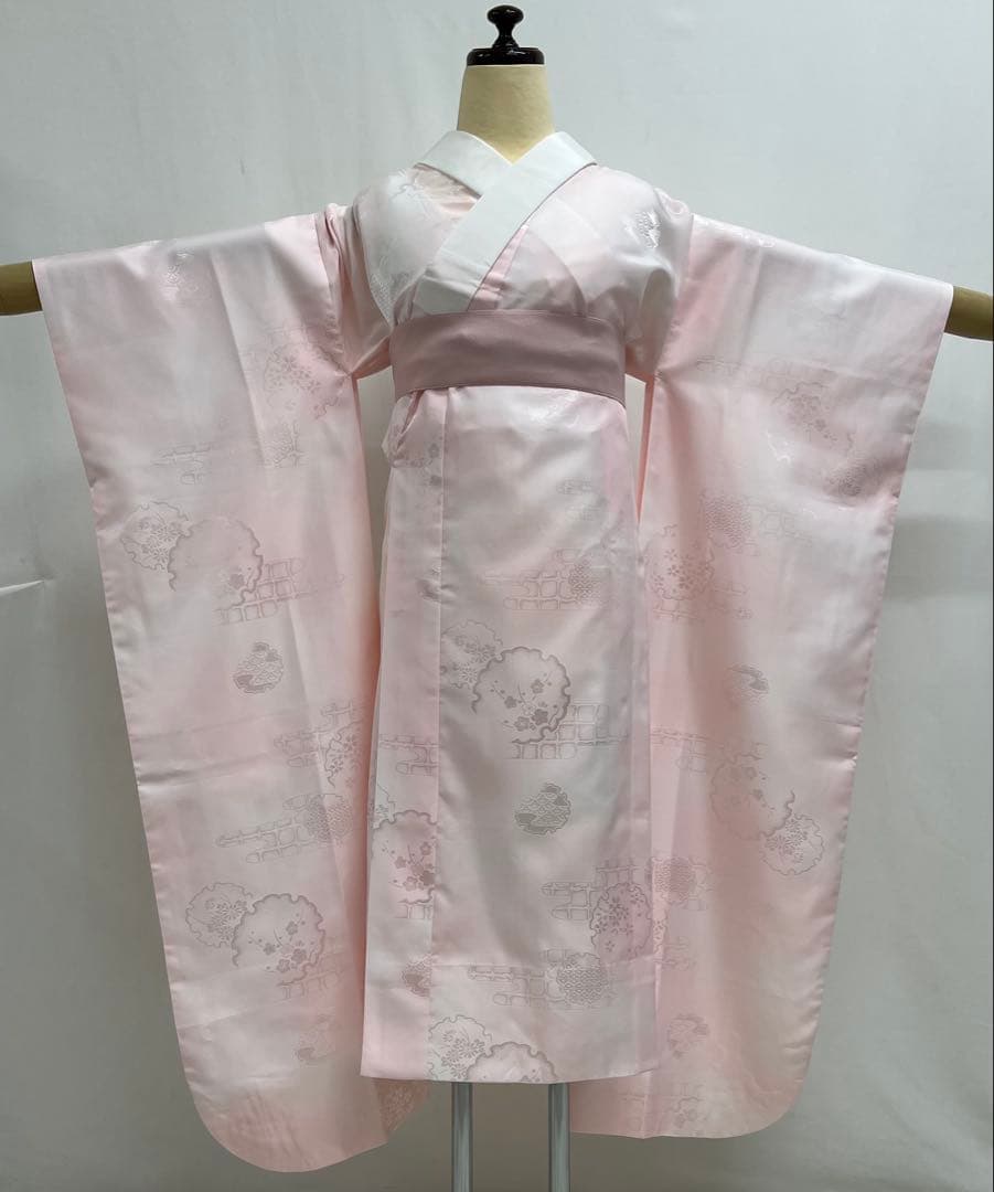 振り袖　フルセット　長襦袢付　金彩加工　刺繍入り　成人式　襟裏、右肩難あり631