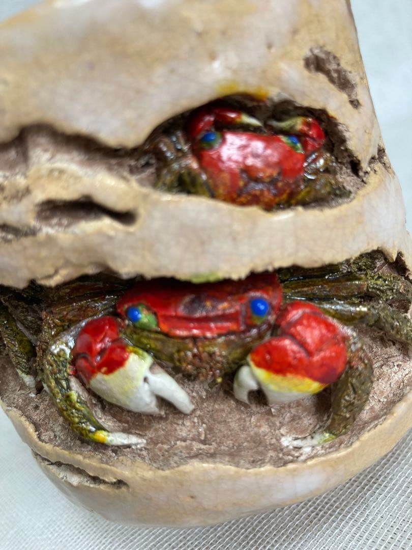 竹本輝光／岩蟹３匹湯呑／A18