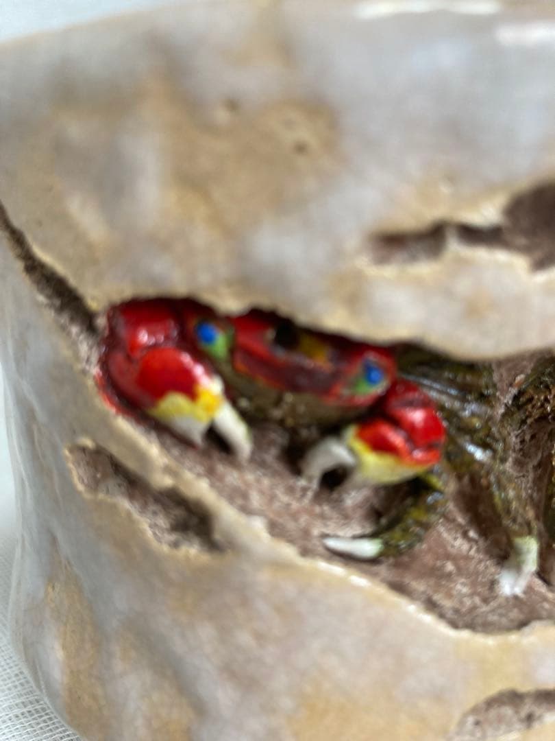 竹本輝光／岩蟹３匹湯呑／A18