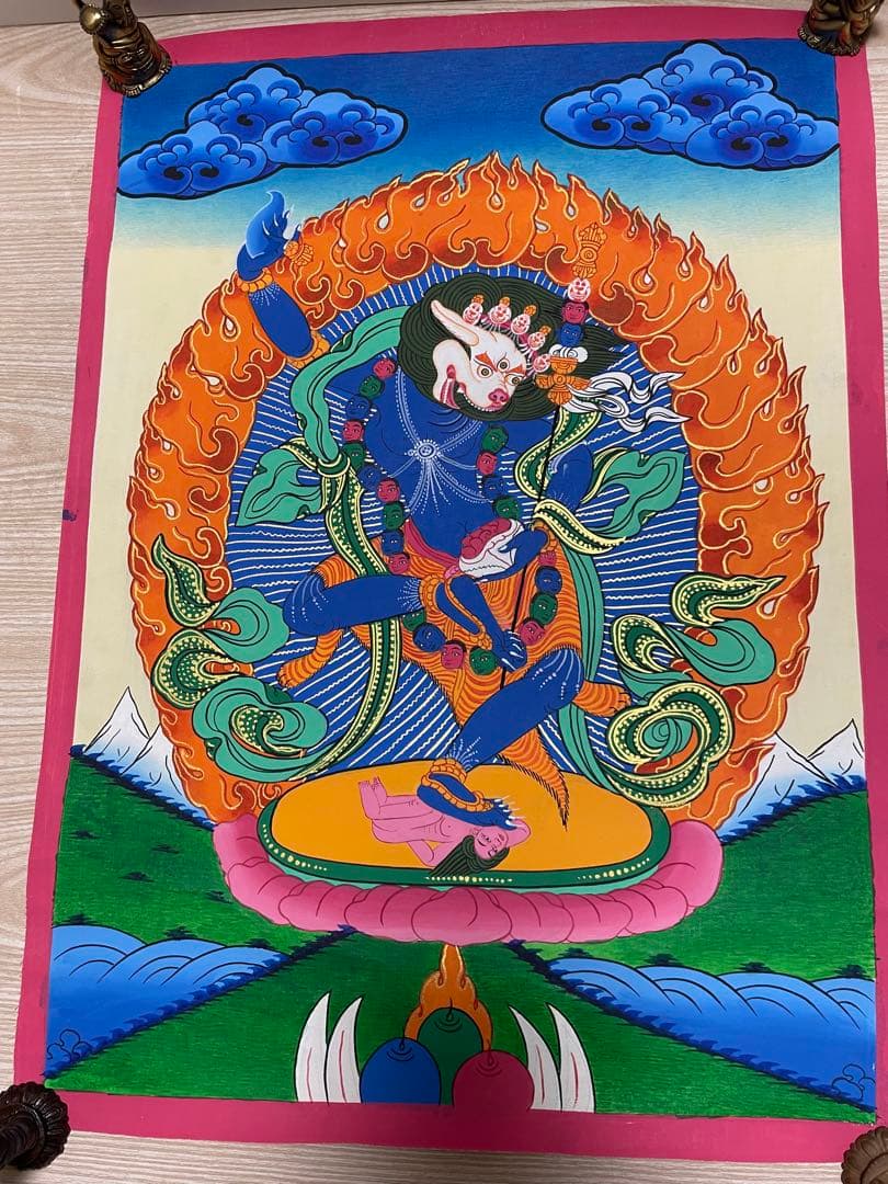 《 チベット密教　1点物 》 手描き　曼荼羅　ダキニ　ジョギニ　仏教　密教