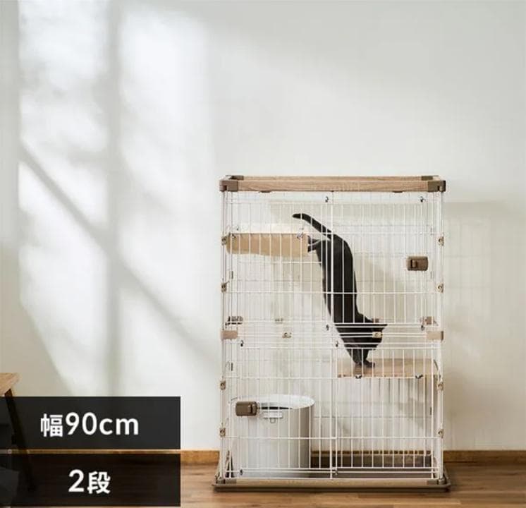 アイリスオーヤマ　ウッディキャットケージ 2段 PWCR-962V