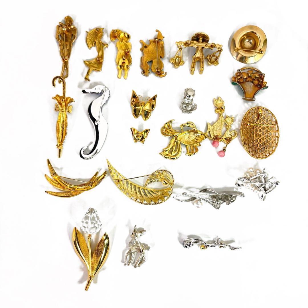 ブローチ 22点 まとめ売り スワロフスキー ルチカ ベリテ 他 ヴィンテージ