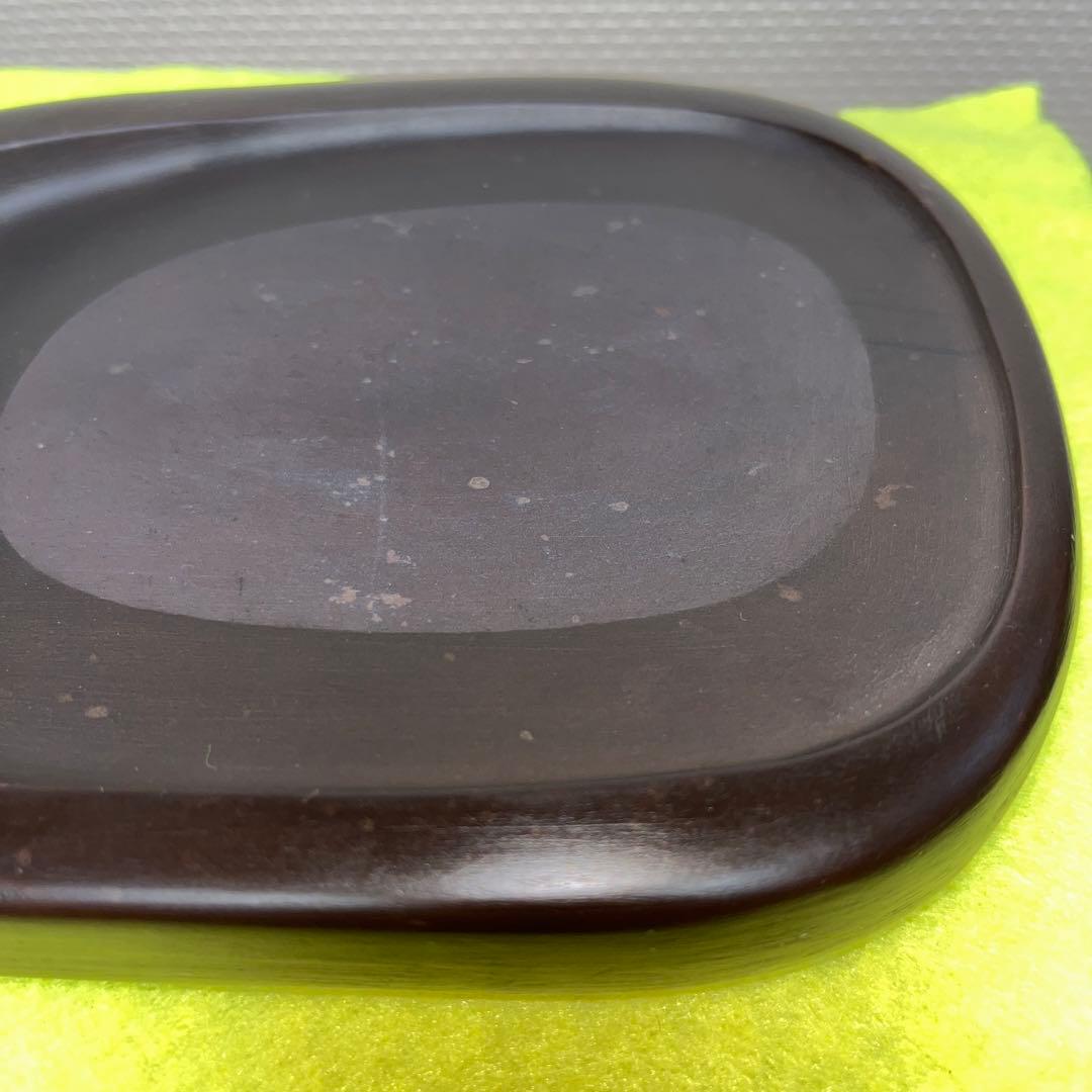 ⭕️紅渓石硯　二代目　羊堂　6寸大　彫刻入小判型硯　記念品　昭和56年作品　希少