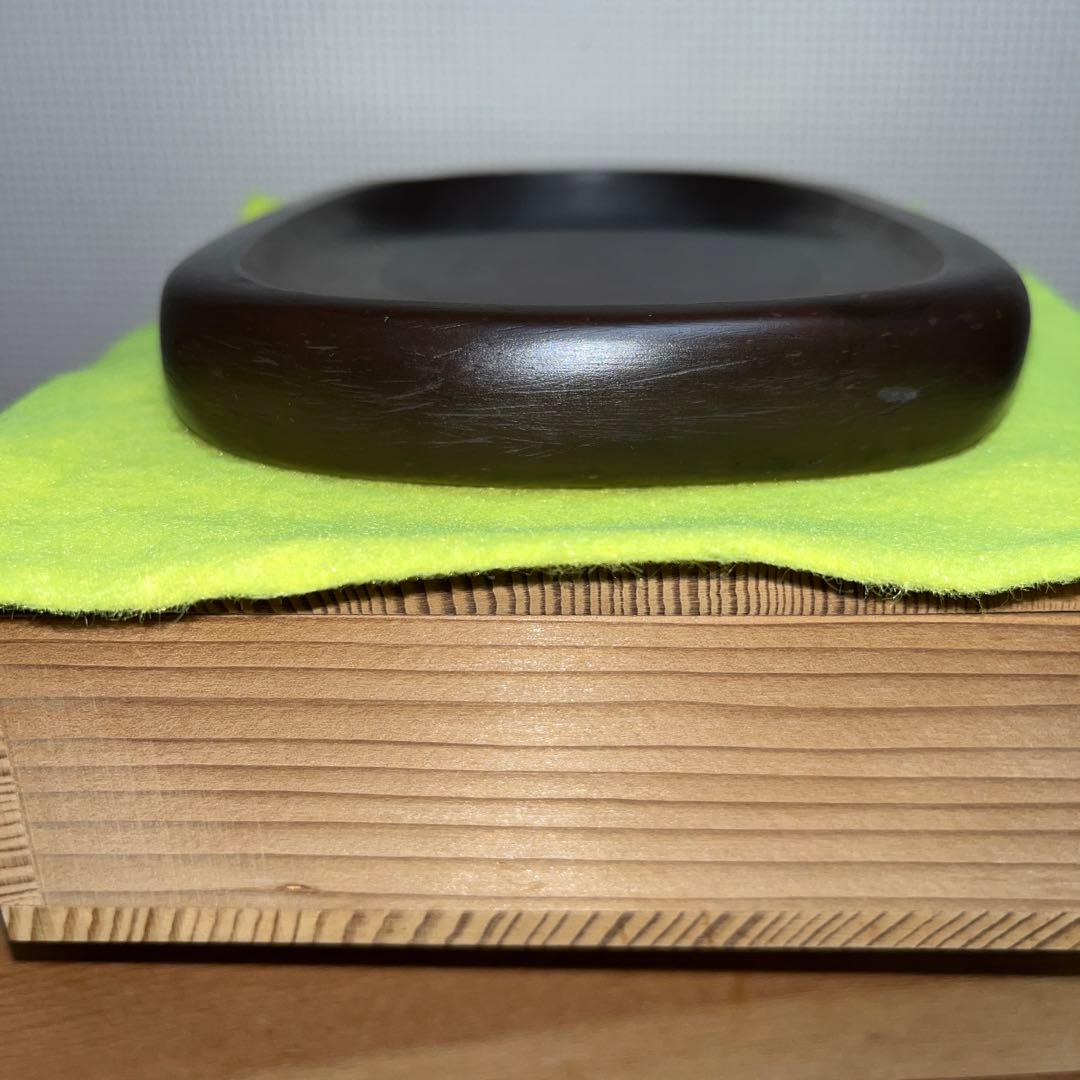 ⭕️紅渓石硯　二代目　羊堂　6寸大　彫刻入小判型硯　記念品　昭和56年作品　希少