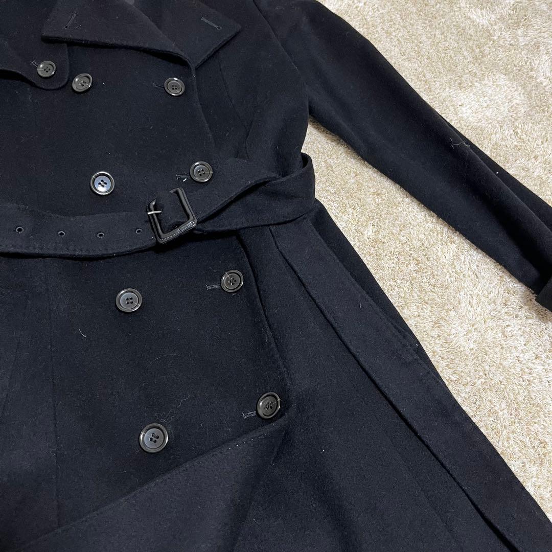 ANAYI ロングコート　カシミヤ混　チェスターコート　黒　38