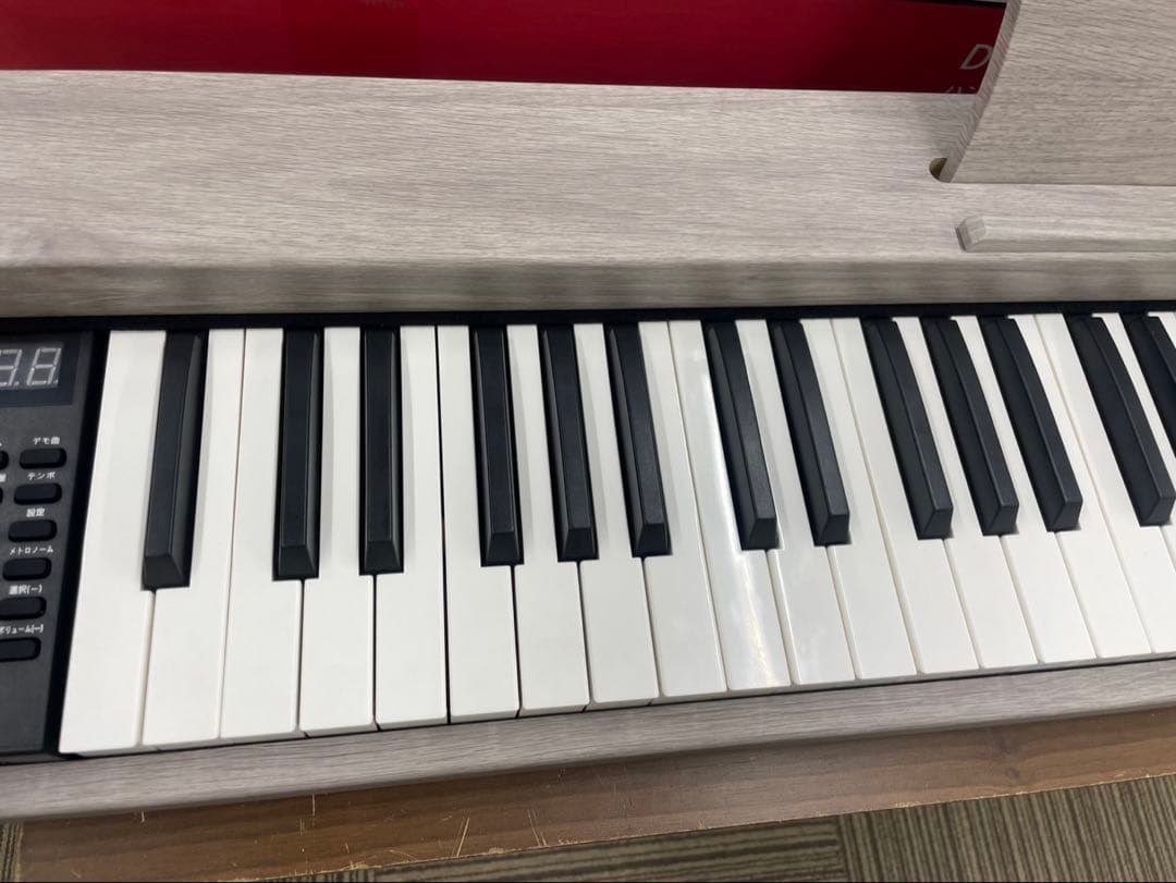 電子ピアノ88鍵盤　給電タイプ　木目調ボディ　グレー