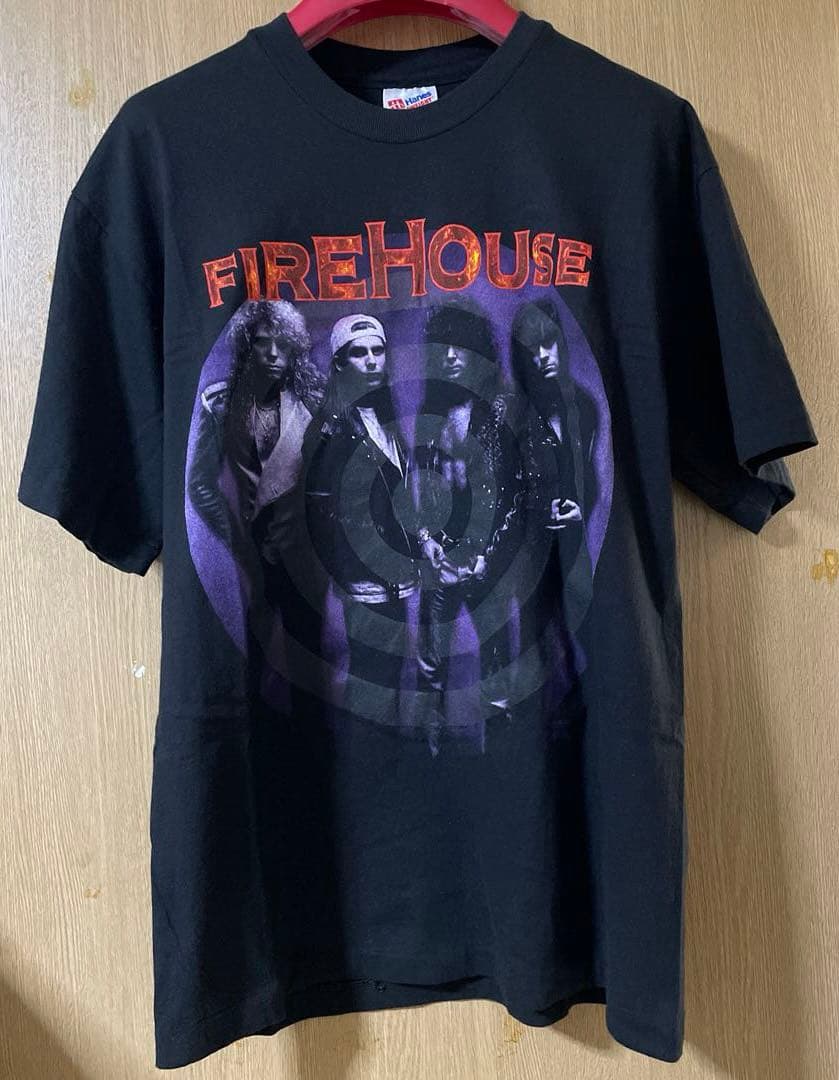 FIREHOUSE Tシャツ ロックT ビンテージTレトロ Hanes Lサイズ
