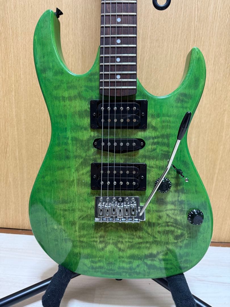 【メンテ済】MODエレキギター ブラスブロックストラトタイプ虎杢Ibanez