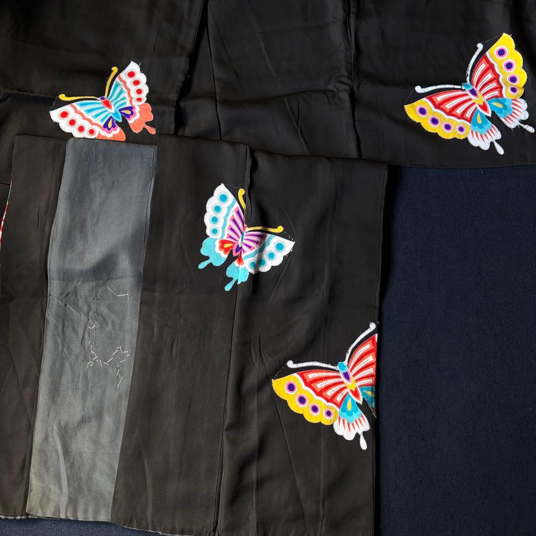 2614 アンティーク着物2枚・羽織1枚おまとめ売り　材料正絹