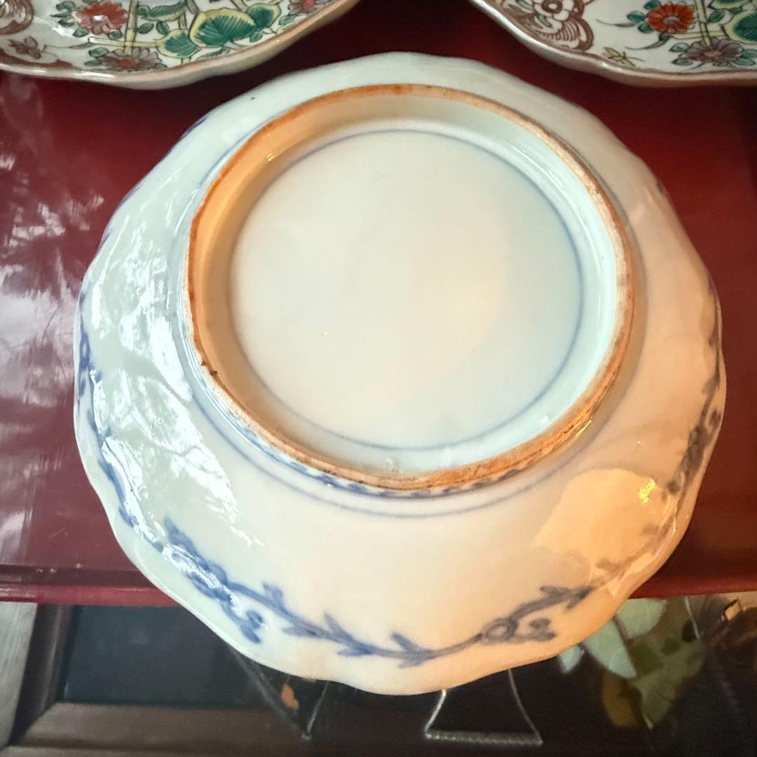 大雪特別価格‼️伊万里上手錦手Dragon❌あじさい　桐に蝶　蜂と菊　7寸皿2客