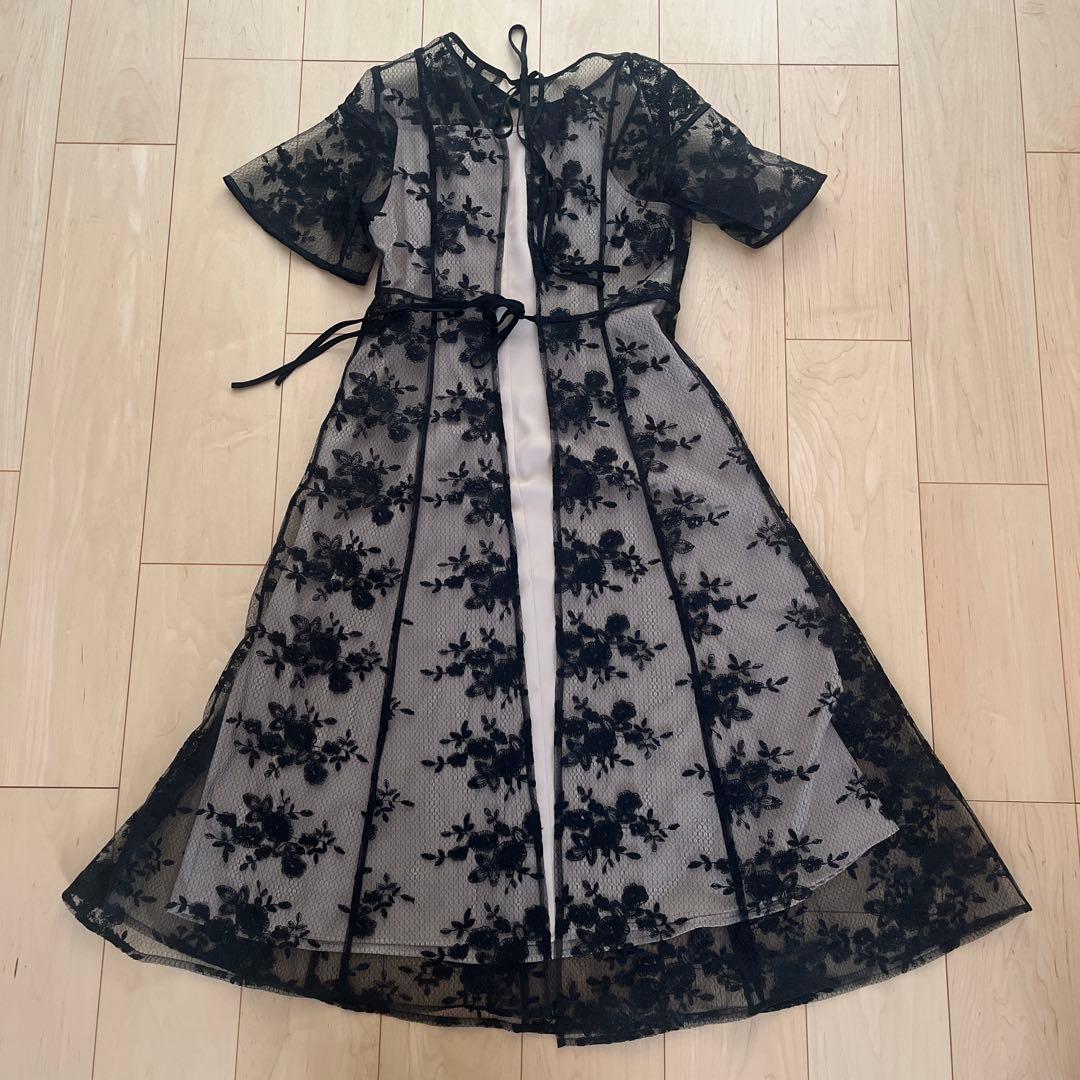 Leja 花柄バックリボンワンピースセットアップワンピースドレス