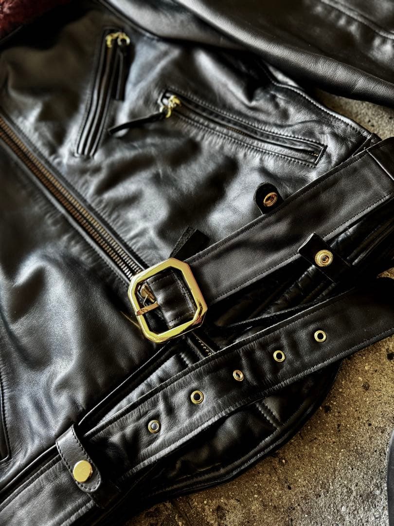 よ*じ様 上質牛革 ハーレーダビッドソン ポリスマン レザージャケット シングル