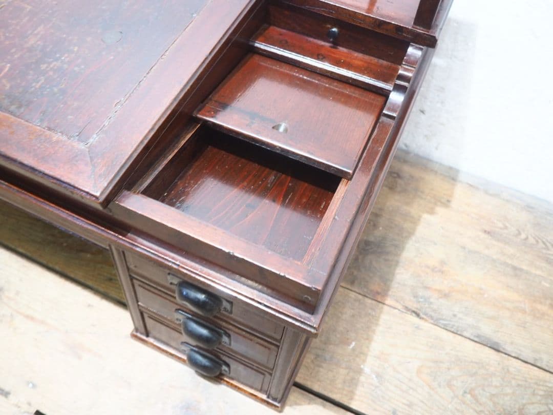 1283 アンティーク　帳場机　文机　ローテーブル　ライティングデスク　レトロ