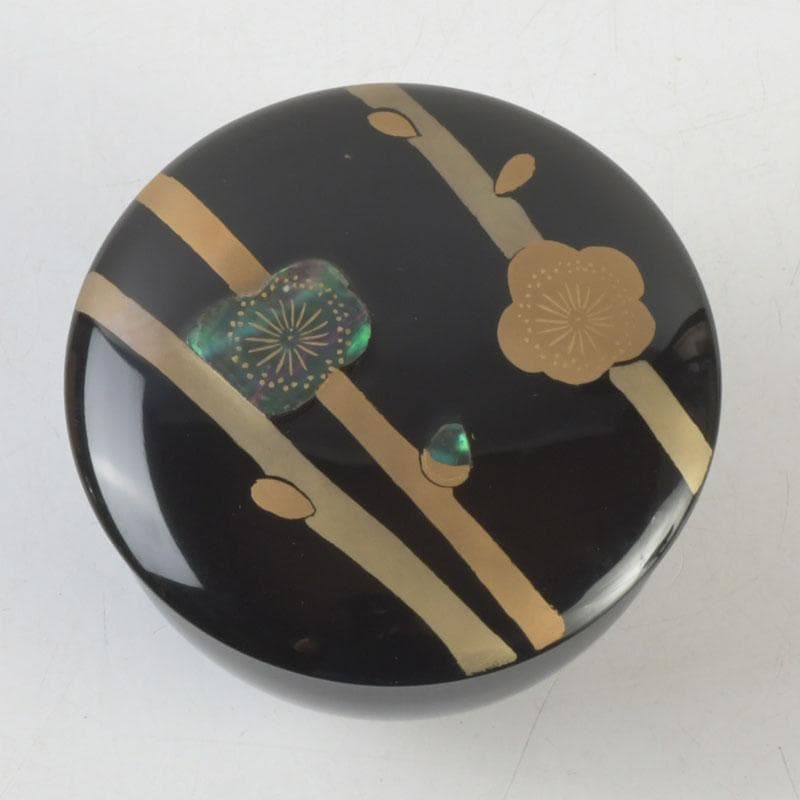 茶道具　輪島塗　岡本陽斉作　螺鈿装飾　春秋棗　共箱　V　9249