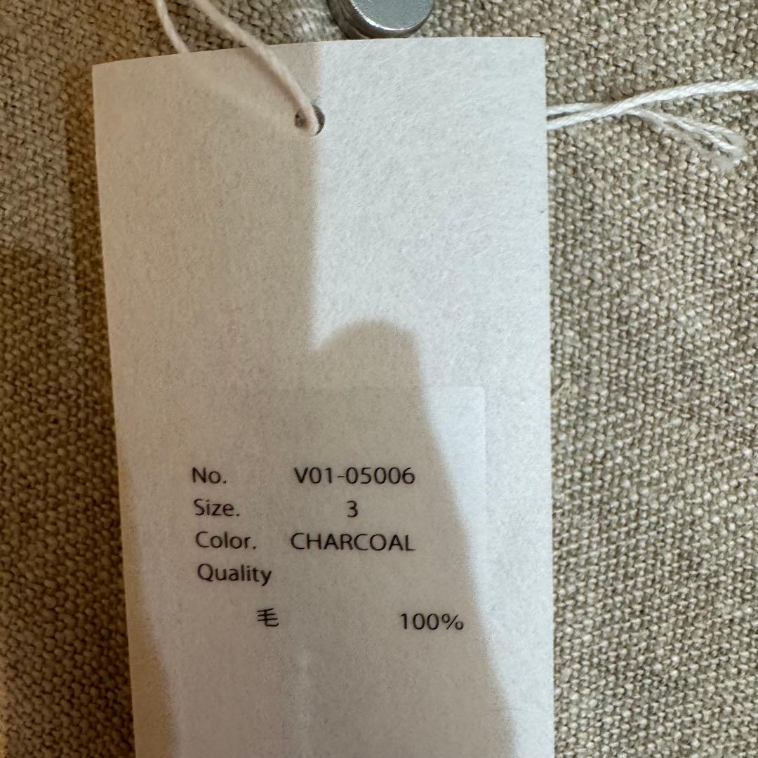 COMOLI 22SS ウール天竺ノースリーブ CHARCOAL 3