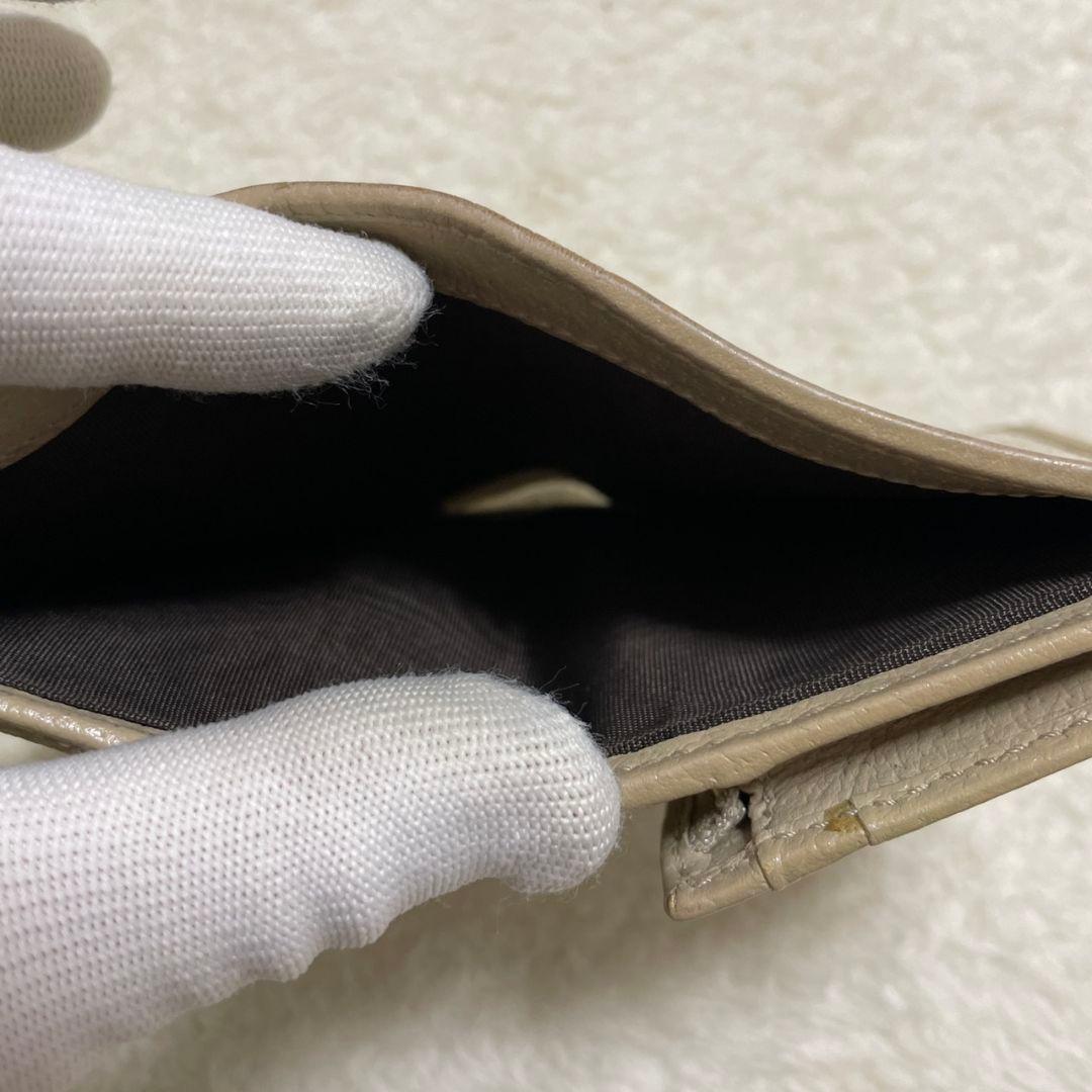 グッチ　GUCCI　折り財布　ホースビット　ベージュ　美品‼️