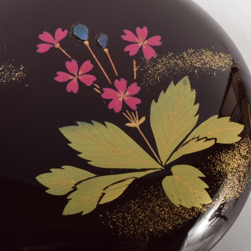 茶道具　輪島塗　元岡清斉作　春草蒔絵　金輪寺棗　共箱　V　7203